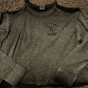 Vs PINK Cropped Long Sleeve w/ Cutout Shoulders